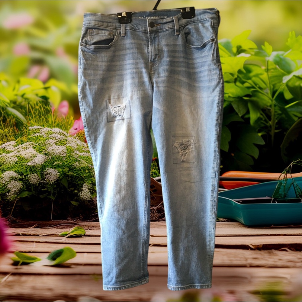 Old Navy Light Blue Distressed Jeans